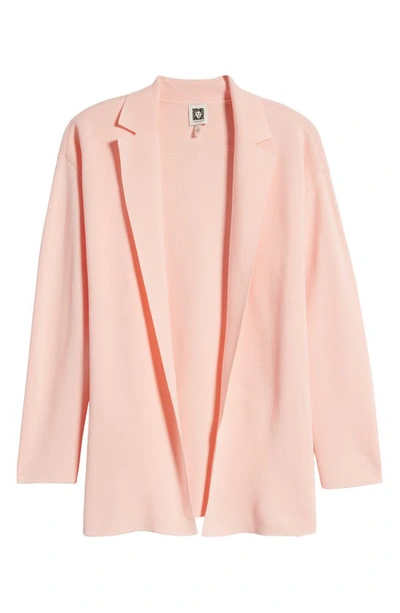 Shop Anne Klein Short Collared Sweater Jacket In Cherry Blossom