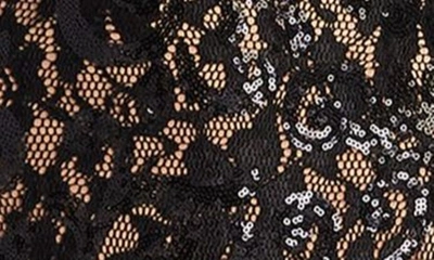 Shop Sho By Tadashi Shoji Sequin Long Sleeve Cocktail Minidress In Black/ Beige
