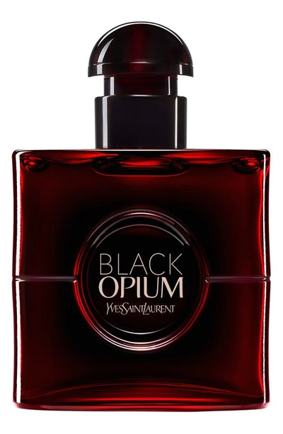 Shop Saint Laurent Black Opium Eau De Parfum Over Red, 0.34 oz