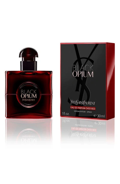 Shop Saint Laurent Black Opium Eau De Parfum Over Red, 0.34 oz