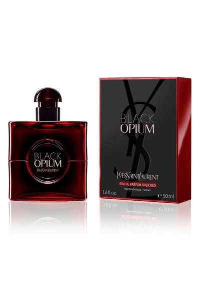 Shop Saint Laurent Black Opium Eau De Parfum Over Red, 0.34 oz