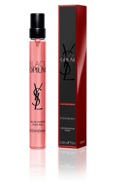 Shop Saint Laurent Black Opium Eau De Parfum Over Red, 0.34 oz