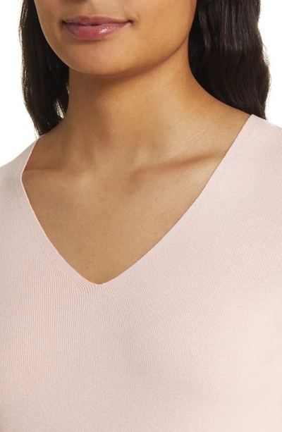 Shop Anne Klein V-neck Sweater In Cherry Blossom