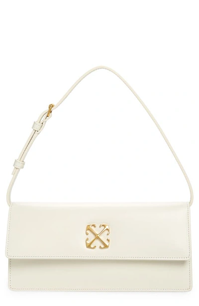 Shop Off-white Jitney 1.0 Leather Shoulder Bag In White