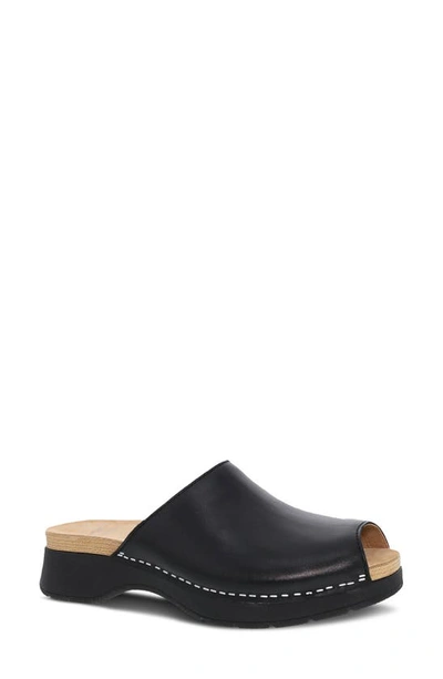 Shop Dansko Ravyn Peep Toe Platform Sandal In Black
