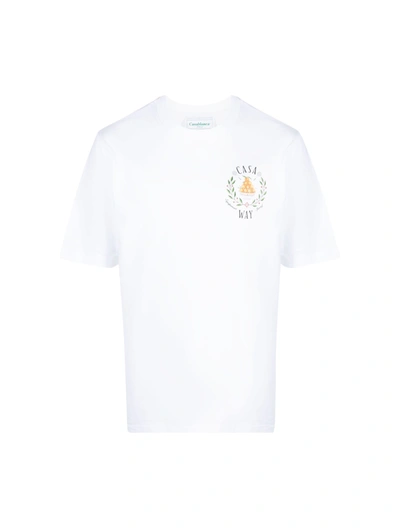 Shop Casablanca Casa Way Graphic-print T-shirt In White