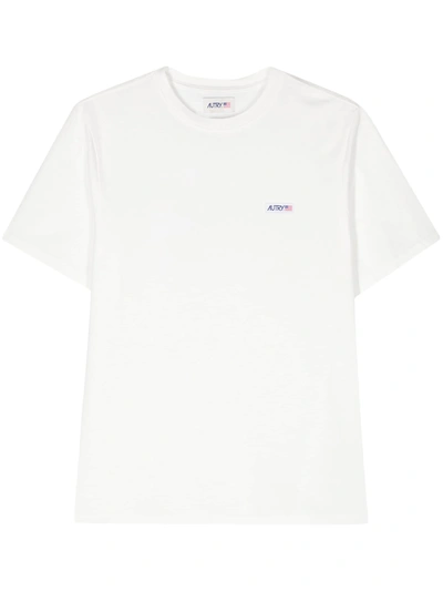 Shop Autry Logo-patch Cotton T-shirt In White