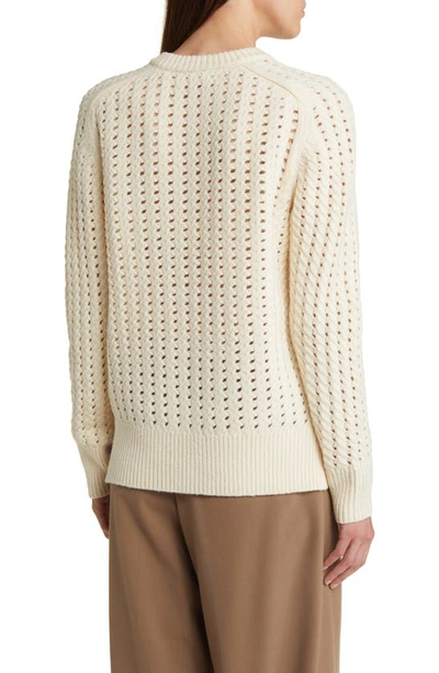 Nordstrom Signature Open Stitch Crewneck Wool & Cashmere Sweater In Ivory Soft