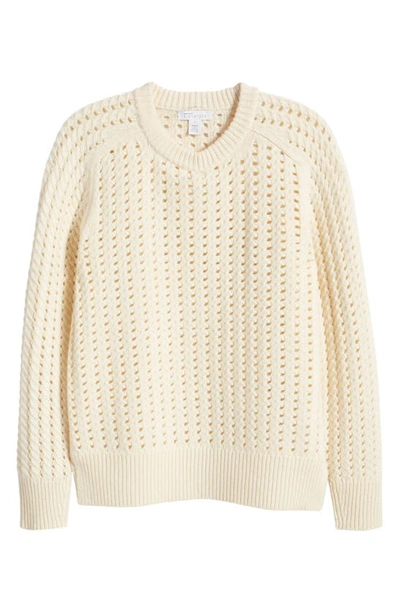 Nordstrom Signature Open Stitch Crewneck Wool & Cashmere Sweater In Ivory Soft