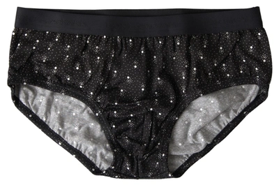 Shop Dolce & Gabbana Black Dotted Cotton Brandon Briefs Underwear