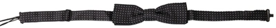 Shop Dolce & Gabbana Black Polka Dot Silk Adjustable Men Neck Papillon Bow Tie
