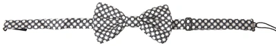 Shop Dolce & Gabbana Black White Circles Adjustable Neck Papillon Men Bow Tie