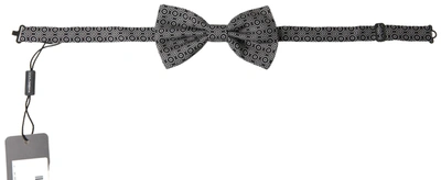 Shop Dolce & Gabbana Black White Pattern Adjustable Neck Papillon Bow Tie