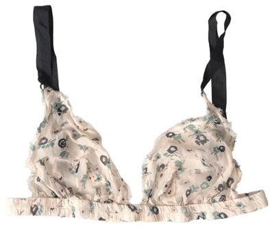 Shop Costume National Beige Floral Underwear Bikini Bra