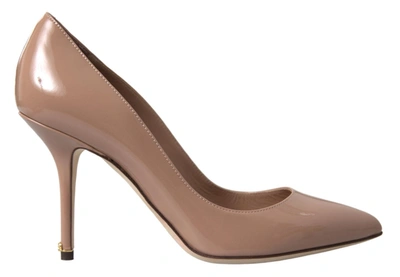Shop Dolce & Gabbana Beige Leather Pumps Patent Heels Shoes