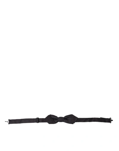 Shop Dolce & Gabbana Black Fantasy Silk Adjustable Neck Men Papillon Bow Tie