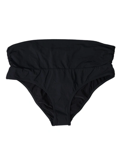 Shop Dolce & Gabbana Black Nylon Stretch Swimwear Slip Bottom Bikini