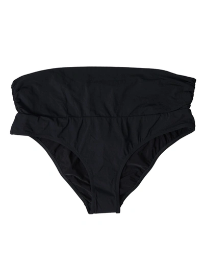Dolce & Gabbana Black Nylon Stretch Swimwear Slip Bottom Bikini In Black