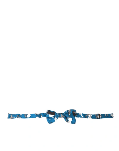 Shop Dolce & Gabbana Blue Jazz Club Silk Adjustable Neck Papillon Bow Tie