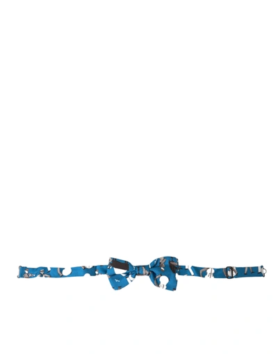 Dolce & Gabbana Blue Jazz Club Silk Adjustable Neck Papillon Bow Tie In Blue