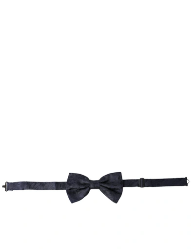 Shop Dolce & Gabbana Blue Silk Adjustable Neck Men Papillon Bow Tie