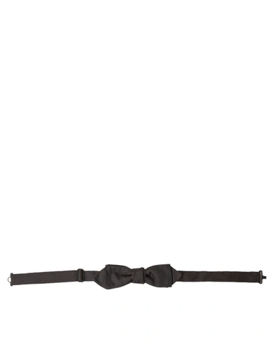 Dolce & Gabbana Brown Polyester Silk Adjustable Neck Men Papillon Bow Tie In Brown