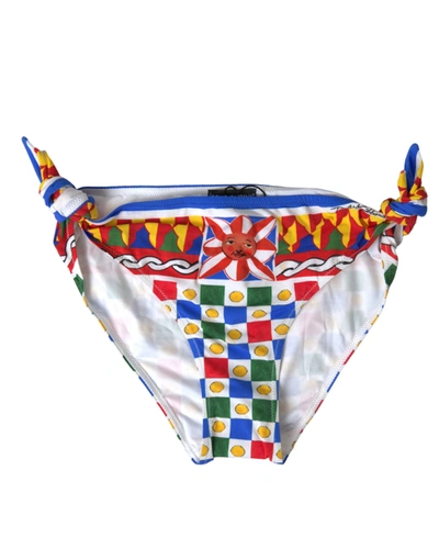 Dolce & Gabbana Multicolor Carretto Bottom Swim Beachwear Bikini In Multicolor
