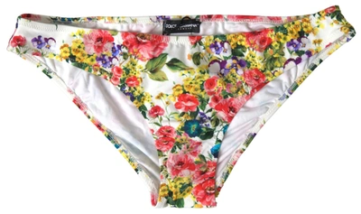 Shop Dolce & Gabbana Multicolor Floral Beachwear Swimwear Bottom Bikini