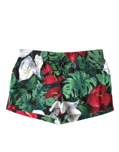 Shop Dolce & Gabbana Multicolor Printed Swimming Beachwear Swimwear