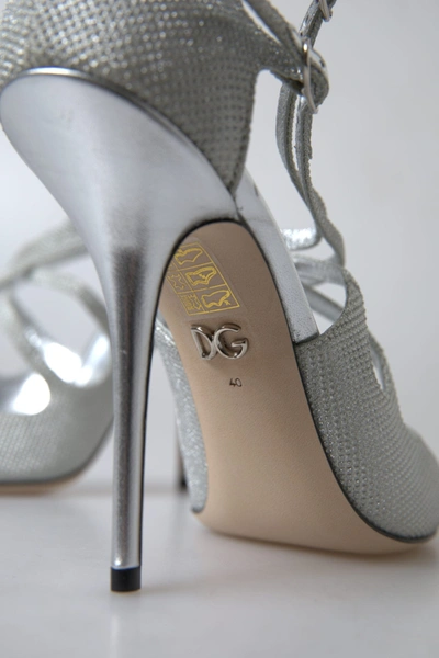 Shop Dolce & Gabbana Silver Shimmers Sandals Heel Pumps Shoes