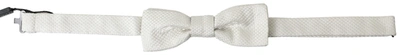 Shop Dolce & Gabbana Ivory Silk Adjustable Neck Papillon Men Bow Tie In White