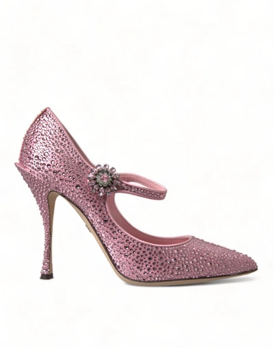 Shop Dolce & Gabbana Pink Strass Crystal Heels Pumps Shoes