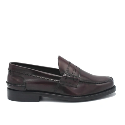 Shop Saxone Of Scotland Bordeaux Spazzolato Leather Mens Loafers Shoes