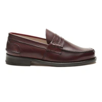 Shop Saxone Of Scotland Brown Calf Leather Mens Loafers Shoes