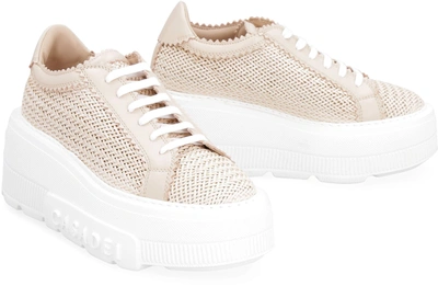 Shop Casadei Leather Platform Sneakers In Pink