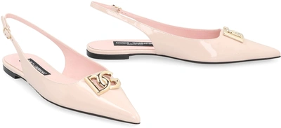 Shop Dolce & Gabbana Leather Slingback Pumps In Pink