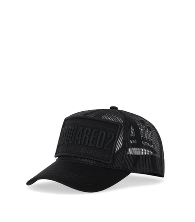 Shop Dsquared2 Black Mesh Baseball Cap With Logo