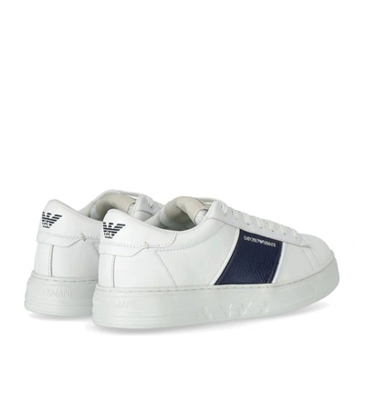 Shop Ea7 Emporio Armani  White And Blue Sneaker