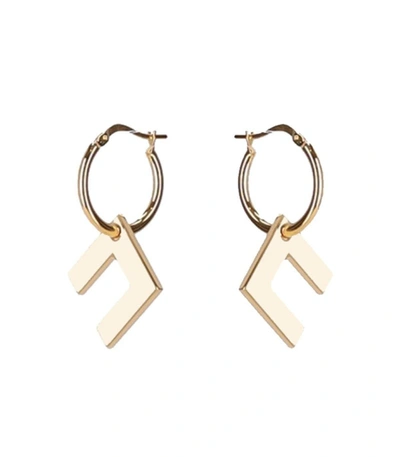 Shop Elisabetta Franchi Hoops With Butter Logo In White