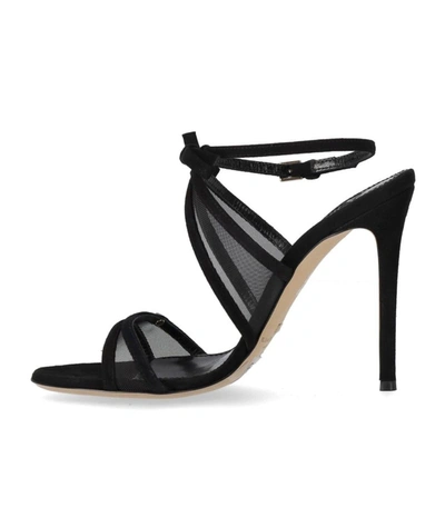 Shop Elisabetta Franchi Black Heeled Sandal With Bow