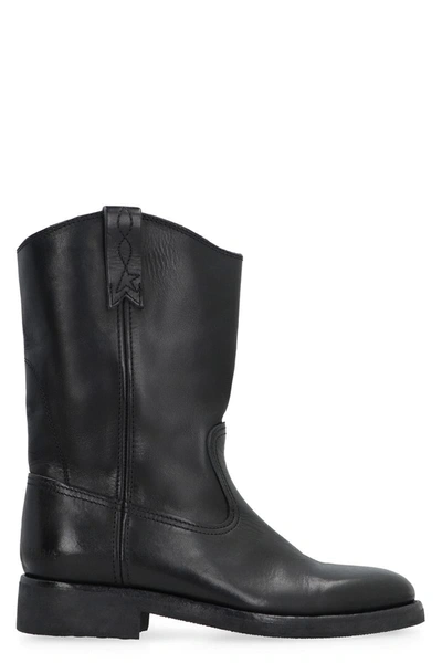 Shop Golden Goose Leather Ankle Boots In Black