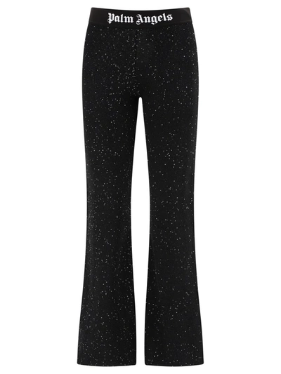 Shop Palm Angels "soiree" Flared Trousers In Black