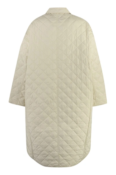 Shop Totême Techno Fabric Padded Jacket In Ivory