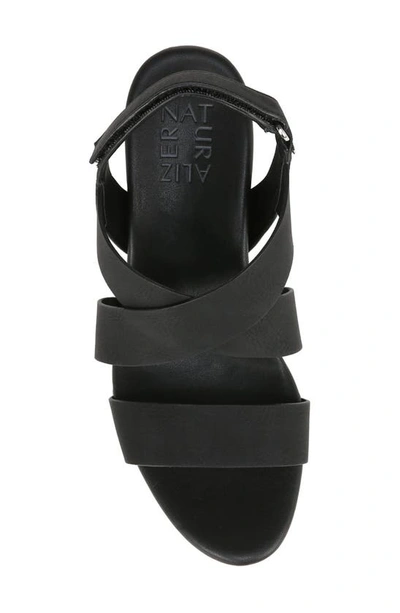 Shop Naturalizer Palmer Strappy Wedge Sandal In Black Microsuede