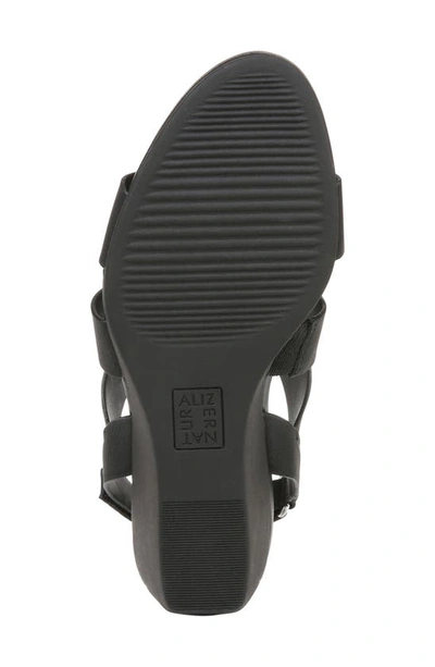 Shop Naturalizer Palmer Strappy Wedge Sandal In Black Microsuede