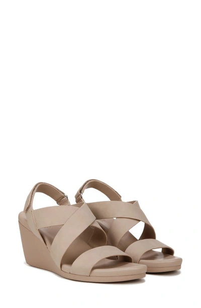 Shop Naturalizer Palmer Strappy Wedge Sandal In Warm Taupe Microsuede