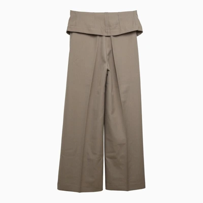 Shop Acne Studios Beige Blend Wide Trousers In Brown