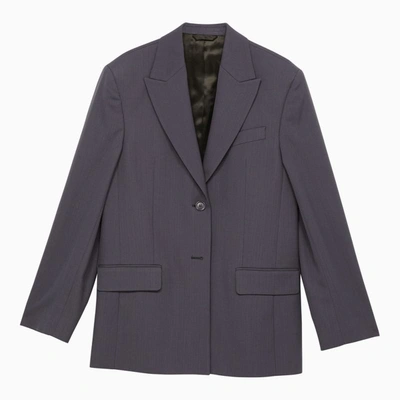 Acne Studios Blue Single-breasted Jacket In Wool Blend In Blue
