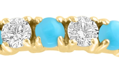 Shop Effy Turquoise & Diamond Ring In Yellow Gold/ Blue