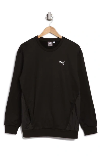 Shop Puma Open Road Crewneck Pullover Sweatshirt In  Black